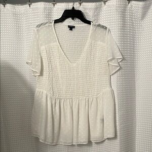 Torrid White Textured Blouse